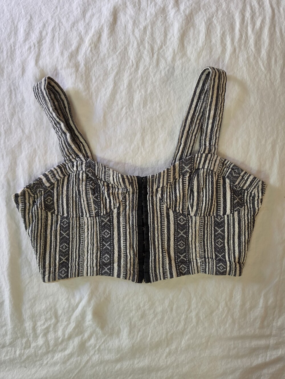 Lucca Couture Vintage 2010s Woven Aztec Strappy Corset Top 4